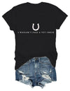 Czbic I Wouldn't Pass A Vet Check Shirt, Horseshoe Graphic Tee, Funny Casual Horse Lover Casual Top for Men Women - Black