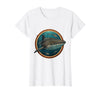 Mademark Whale Shark and Remora Fish Circle Illustration T-Shirt - White