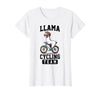 Bicycle Riding Animals Co. Llama Cycling Team Riding Bicycle T-Shirt - White