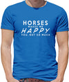Dressdown Horses Makes Me Happy - Mens Premium Cotton T-Shirt - Royal Blue