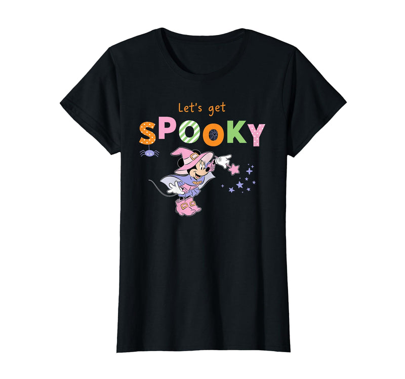 Disney Minnie Mouse Let's Get Spooky Cute Halloween Witch T-Shirt - Black