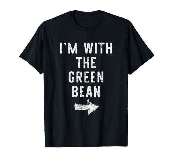 Im With The Green Bean Halloween Costume I’m with The Green Bean Funny Halloween Couple Costume T-Shirt - As Pictured