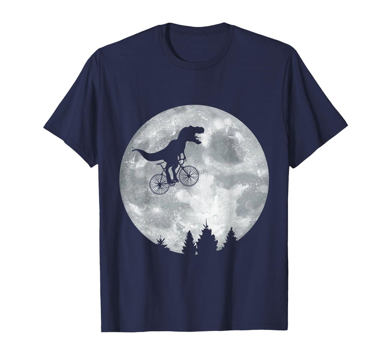 Check out my other Dinosaur T-shirts Dino Trex Riding Moon Bike Halloween Lunar Cycling T-Shirt - Navy Blue