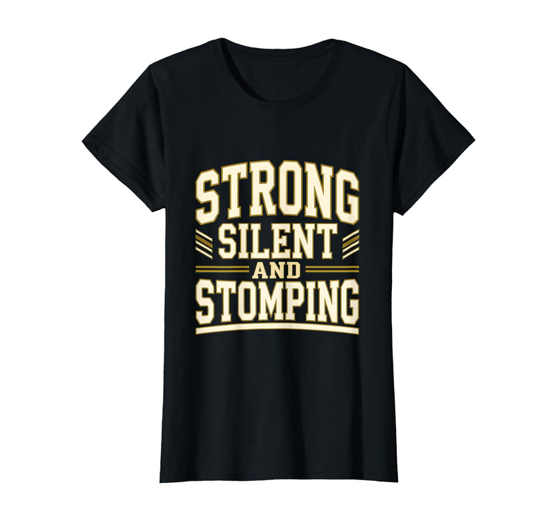Mademark Strong Silent and Stomping Elephant Design T-Shirt - Women - Black