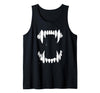 Pop Cult Tees Halloween Horror Wolf Dog Vampire Monster Teeth Costume Tank Top - Black