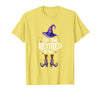 Funny Quote Horror Costume Party Family Friends I'm The Retired Witch Spooky Scary Halloween Retiree Women T-Shirt - Lemon