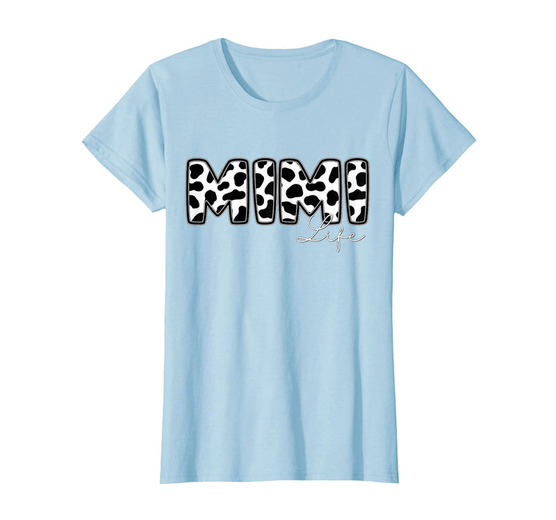 Cow Print Matching Family Apparel Mimi Life Cow Print Family Matching T-Shirt - Baby Blue