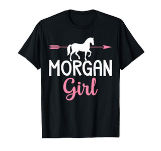 Horse Riding Racing Equestrian Gifts Morgan Girl Morgan Horse Girl Horses Lover T-Shirt - Black