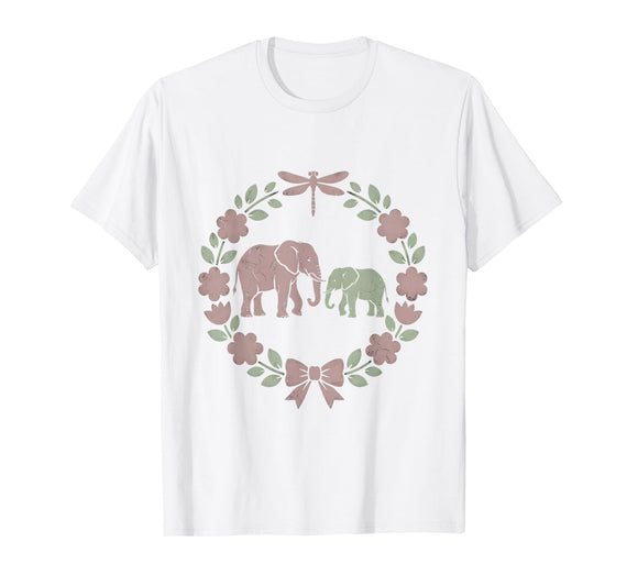 Mademark Elephant Mother and Calf Trunk Touch Mama Gift T-Shirt - Men - White