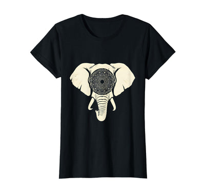 Mademark Elephant Head Ornate Mandala Illustration T-Shirt - Women