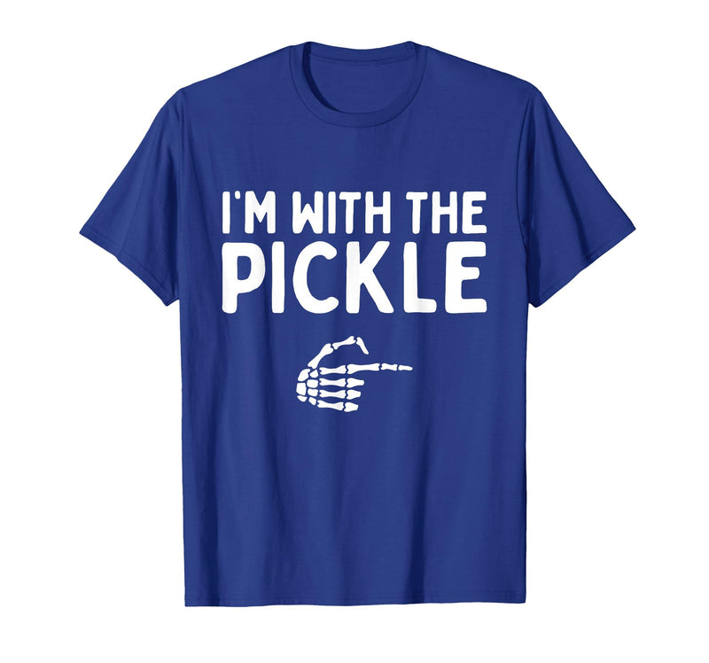 Funny Halloween Costume Holiday Party Gift I'm with The Pickle Funny Halloween Costume Matching Couples T-Shirt - Royal Blue
