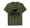 Funny Farmer Gift for Simmental Cattle Cow Farmer - Simmental Cattle T-Shirt - Olive Green