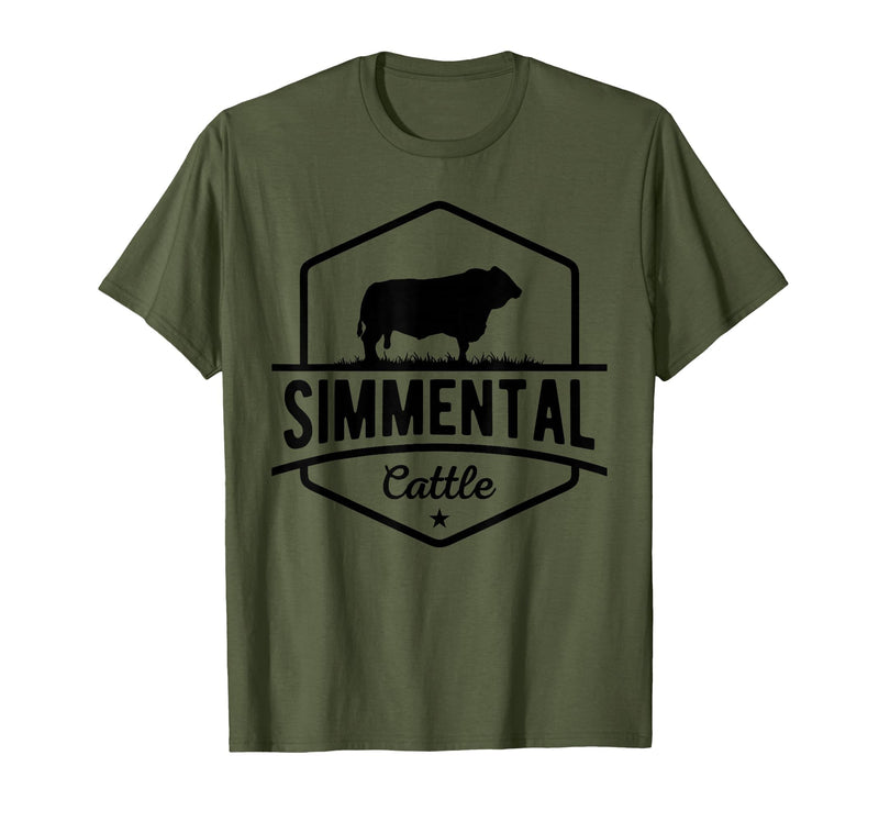 Funny Farmer Gift for Simmental Cattle Cow Farmer - Simmental Cattle T-Shirt - Olive Green