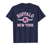 133 Apparel Buffalo NY Buffalo New York Circle NY Pink Print T-Shirt - Navy Blue