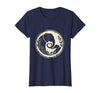 Mademark Elephant Mom and Baby Trunk Touch Illustration T-Shirt - Women - Navy Blue