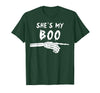 Miftees Matching Halloween Tees She's My Boo Matching Halloween Costume She's My Boo T-Shirt - Dark Green