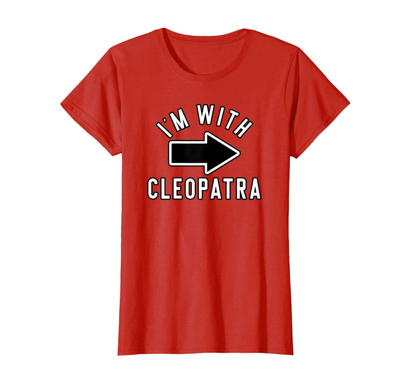 Lazy Last Minute Cleopatra Halloween Costumes Couples Halloween Costume Shirts I'm with Cleopatra T-Shirt - Red