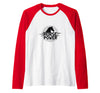 Mademark Horse Power - Equestrian Strength Graphic Art Raglan Baseball Tee - Red/White