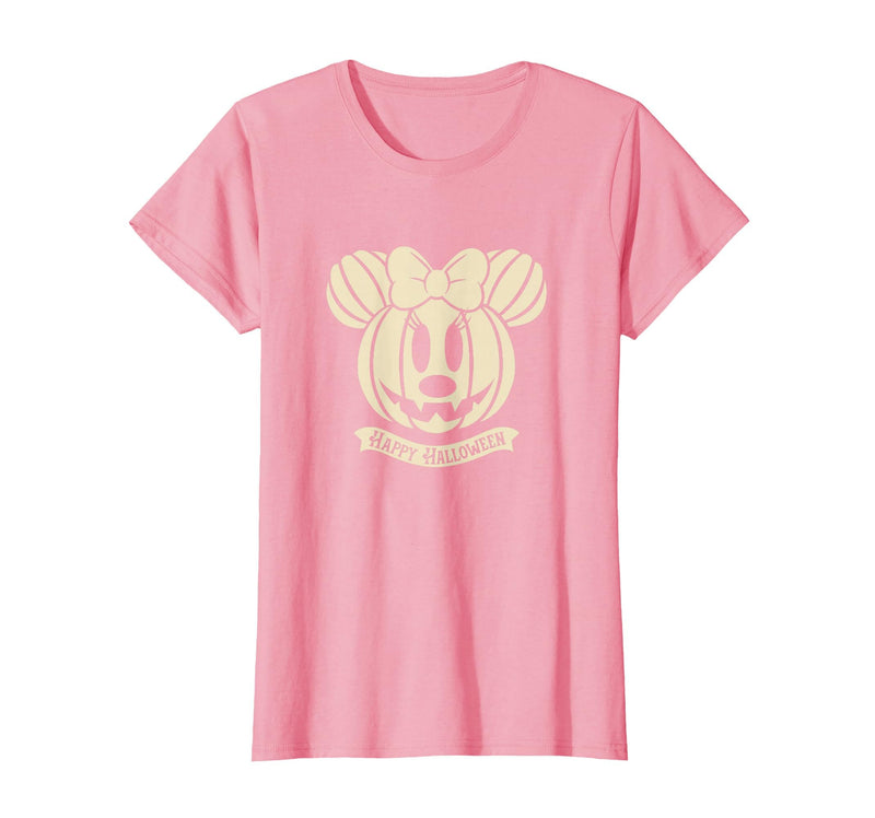 Disney Minnie Mouse Pumpkin Happy Halloween T-Shirt - Pink