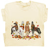 Niaday Fall Horse Shirt Men Women Graphic Short Sleeve T-Shirt Tee, Fall Season Horses Horse Lover Shirt - Creamy Yellow