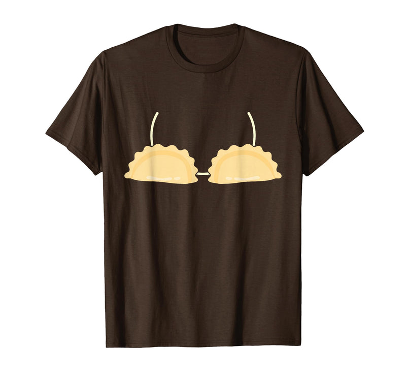 Pierogi Cute Easy Poland Food Halloween Costumes Pierogi Costume Pierogi Bra Polska Poland Halloween Costume T-Shirt - Brown