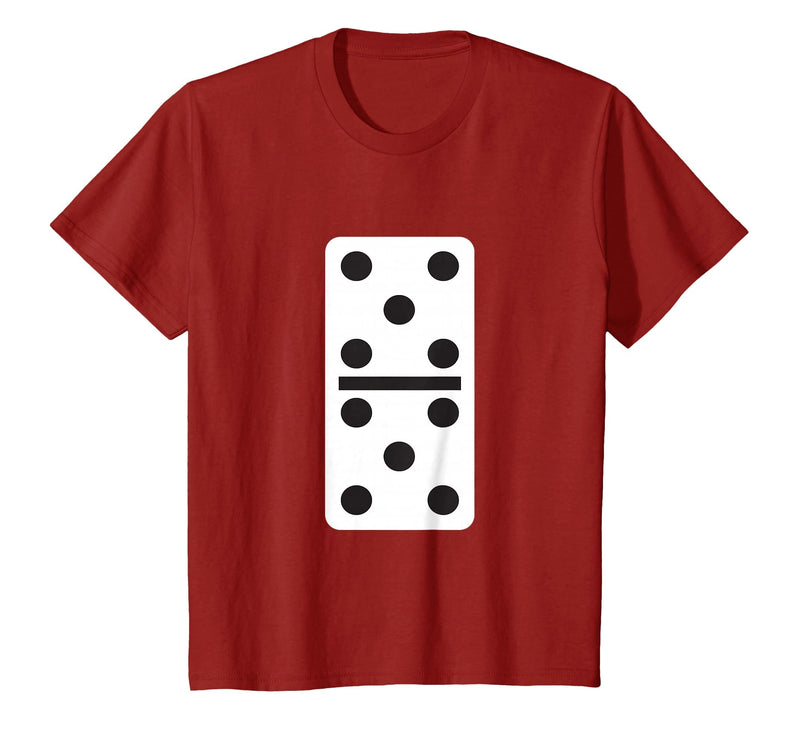 Fun and Easy Halloween Costume T-Shirts - Dominoes Double Five Dominoes Halloween Costume 5 Domino Game T-Shirt - Cranberry