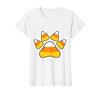 Scary Halloween Tees For Adults and Kids Halloween Candy Corn Paw Print T-Shirt for Animal Lovers T-Shirt - White