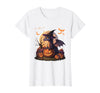 Halloween Dragons Fantasy Spooky Witchy Cute Halloween Dragon Witch Hat Pumpkin Moon Fantasy T-Shirt - White