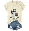 WQFQW Boo JEE 2026 Ghost Funny Halloween Leopard Print Ghost Shirt for Women - Creamy Yellow-vneck