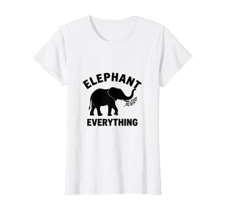 Mademark Elephant Everything Minimalist Animal Lover Design T-Shirt - Women - White