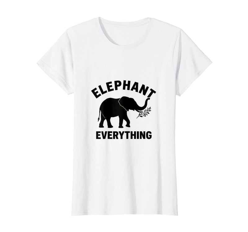Mademark Elephant Everything Minimalist Animal Lover Design T-Shirt - Women - White