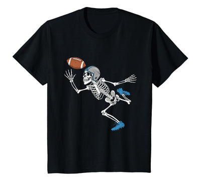 Halloween Shirts Women Men Kids Football Skeleton Halloween Player Catcher Mens Boys Kids T-Shirt