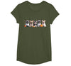 Funny Ghost Dog Halloween Girls Kids Cute French Bulldog Halloween Costume Frenchie Dog Ghost T-Shirt - Olive Green