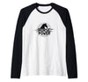 Mademark Horse Power - Equestrian Strength Graphic Art Raglan Baseball Tee - Black/White