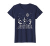 Sollomio Skeletons Dancing at The Club with a Disco Ball Halloween T-Shirt - Navy Blue