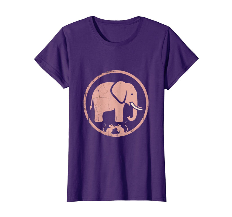 Mademark Be Kind Elephant and Mouse Gentle Touch Design T-Shirt - Women - Purple