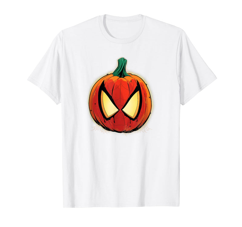 Marvel Spider-Man Halloween Spooky Pumpkin Jack-o'-Lantern T-Shirt - White