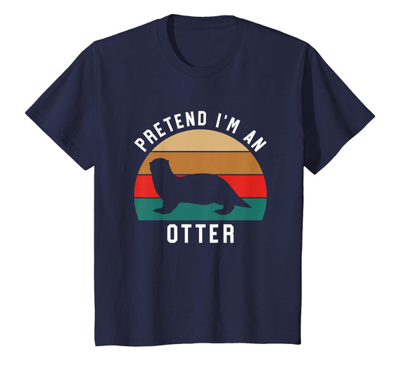 Shirtbooth: Halloween 2019 Simple Halloween Costume Otter Lover Pretend I'm an Otter T-Shirt - Navy Blue