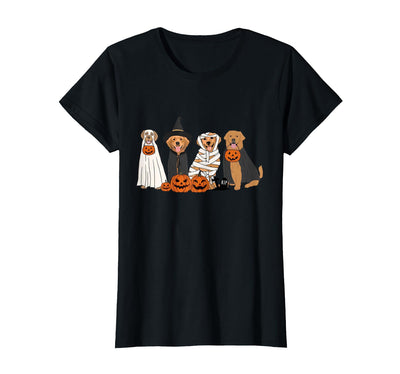 Golden Retriever Dog Ghost In Boo Sheet Women Men Funny Golden Retriever Dog Ghost in Boo Sheet Halloween T-Shirt