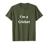 MNBHYB Idea Funny Halloween Cricket Bug Insect Easy Costume Last Minute T-Shirt - Olive Green