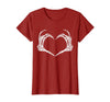 Halloween Tees for Women Men Kids Skeleton Hands Heart Halloween Rock Costume Men Women Kids T-Shirt - Cranberry Red