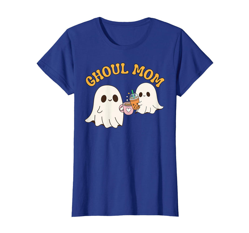 Ghoul Mom Cute Halloween Mother Ghost Mommy Trick Treating T-Shirt - Royal Blue