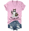WQFQW Boo JEE 2026 Ghost Funny Halloween Leopard Print Ghost Shirt for Women - Pink-vneck