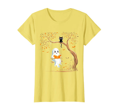 Halloween Ghost Swing Reading Vintage Ghost Swing Reading Book Swinging Halloween Costume T-Shirt