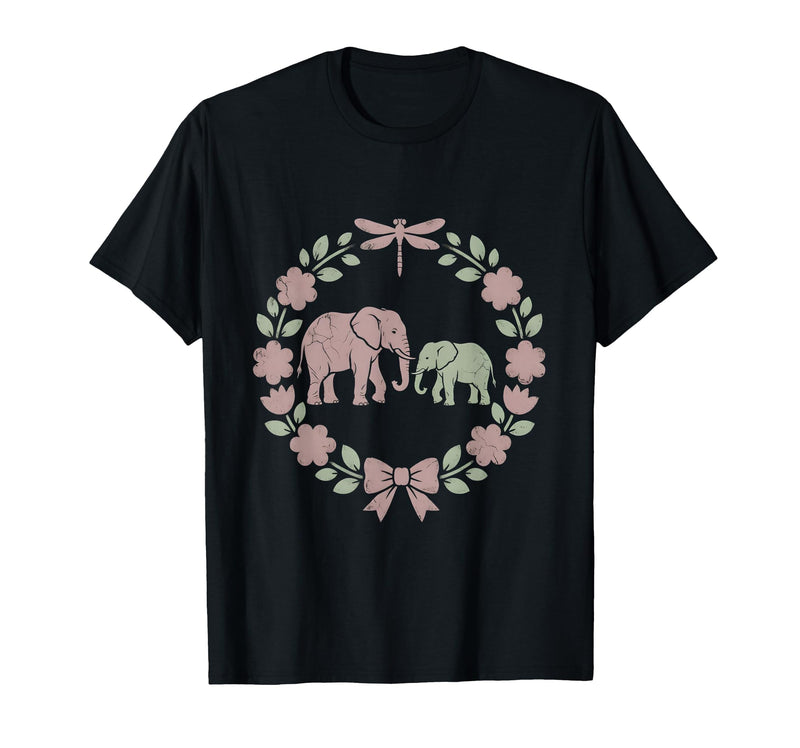 Mademark Elephant Mother and Calf Trunk Touch Mama Gift T-Shirt - Men - Black