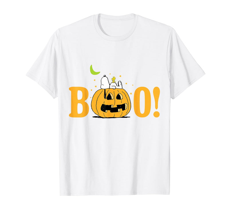 Peanuts Halloween Boo Pumpkin T-Shirt - White
