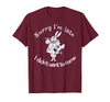 Sorry I'm Late, I Didn't Want to Come White Rabbit Watch T-Shirt in Burgundy