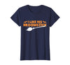 Funny Groovy Halloween Outfit I Like His Broomstick Halloween Funny Matching Couples T-Shirt - Navy Blue