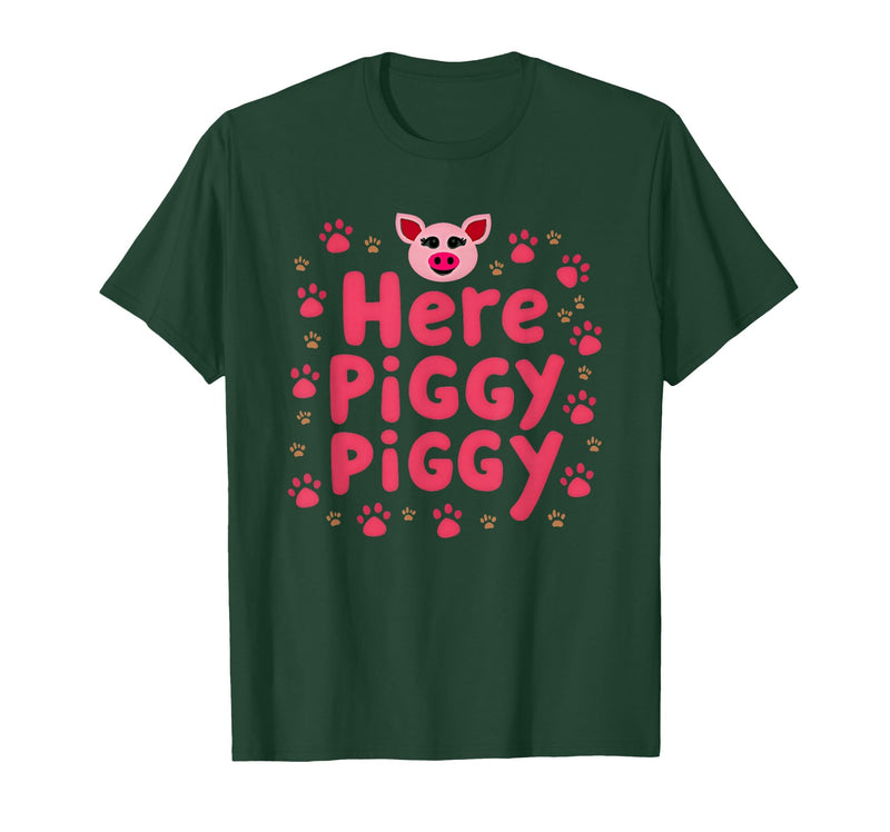 Mademark John Pork's Calling: Here Piggy Piggy Funny Pig Lover Gift T-Shirt - Dark Green