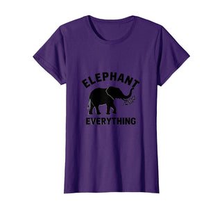 Mademark Elephant Everything Minimalist Animal Lover Design T-Shirt - Women - Purple